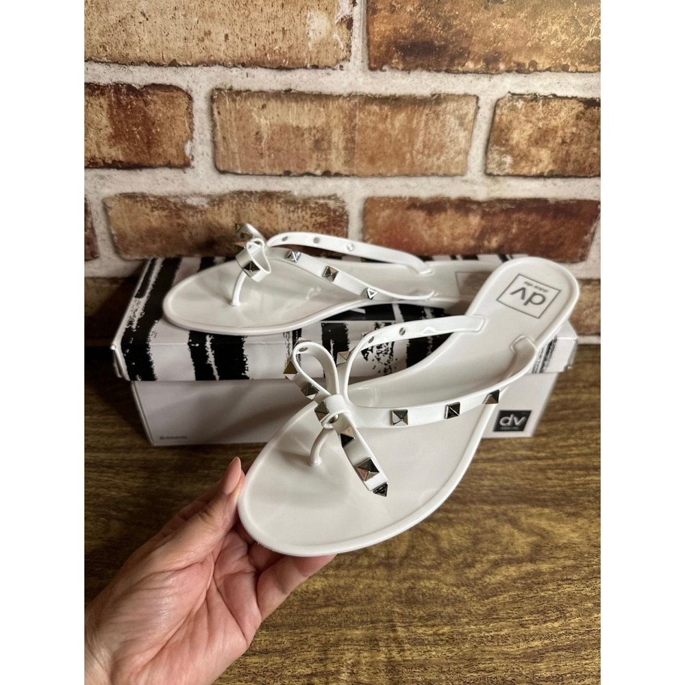 New in Box—DV Dolce Vita Sunkisssed White Jelly Studded Sandals Size 8